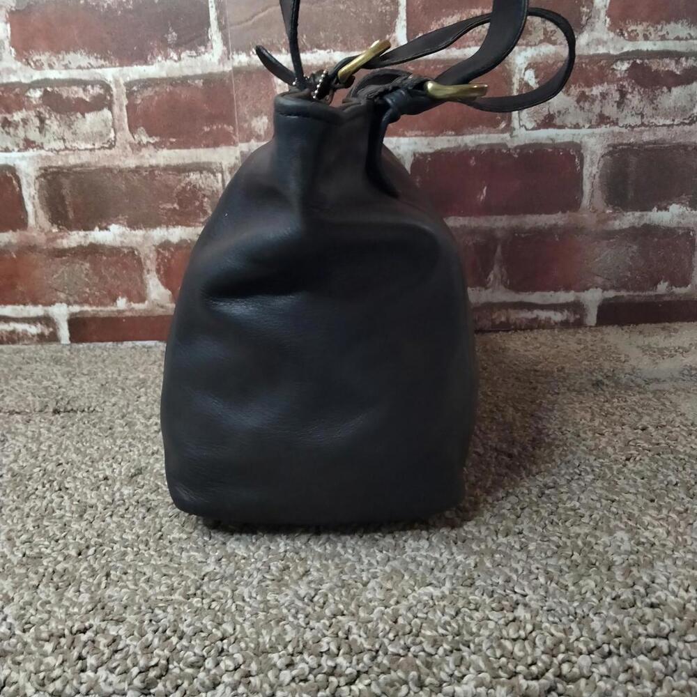 Coach Waverly 4133 Vintage Tote Handbag Black Glovetanned Leather - Picture 7 of 9